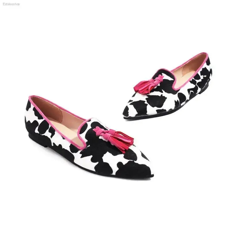 Chic Leopard Print Pointy Muller Shoes with Comfortable Slip - On Design for Fashionable Women Sizes 40 - 43 - EstaliosShop