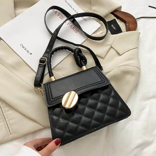 Glam Quilted Handbag Trio with Luxe Gold Hardware Set - Estalios