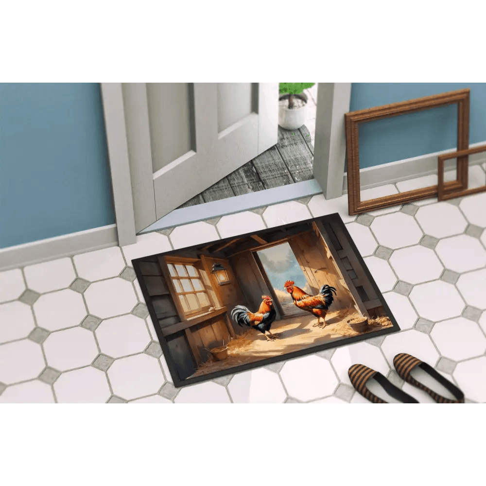 Wake Up your Welcome: Rooster Coop Doormat! Here is the Product Description: Greet your Guests with a Touch of Rustic Charm Using our Delightful Rooster - Estalios