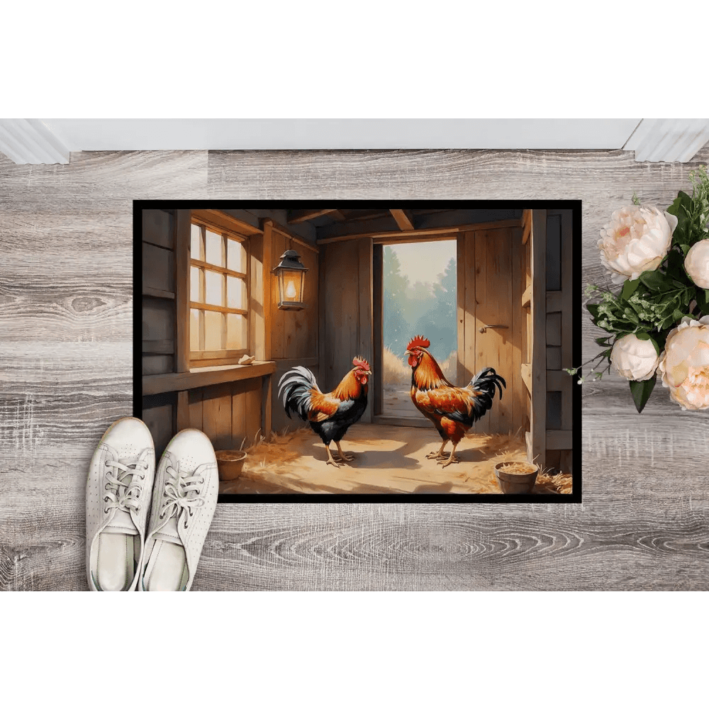Wake Up your Welcome: Rooster Coop Doormat! Here is the Product Description: Greet your Guests with a Touch of Rustic Charm Using our Delightful Rooster - Estalios