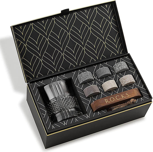Chill Out in Style with Whiskey Stones and Glass Set - Estalios