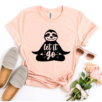 Peach-colored Chill Sloth Tee in Heather Gray fun and comfy for sloth lovers