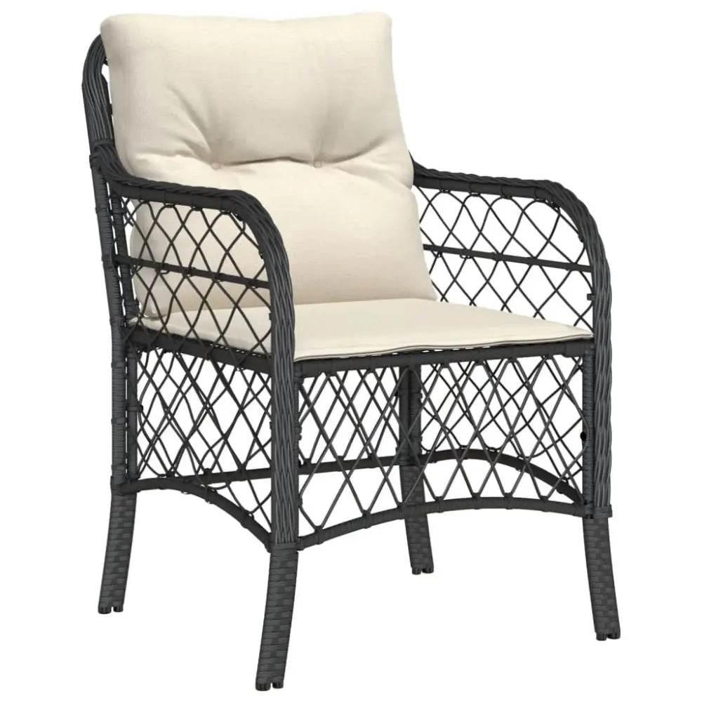 vidaXL Garden Dining Set Black and Cream - Estalios