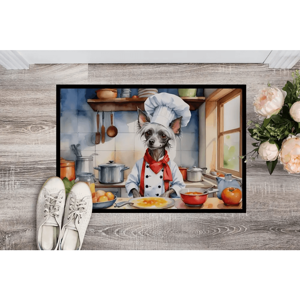 Chinese Crested Chef Doormat Non Slip Washable Rug - Estalios