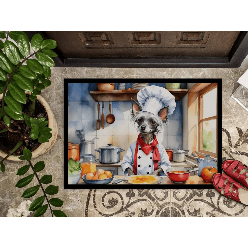 Chinese Crested Chef Doormat Non Slip Washable Rug - Estalios