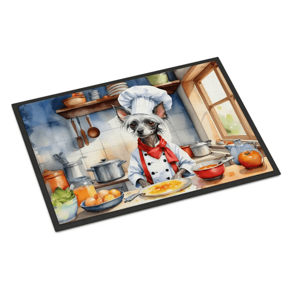 Chinese Crested Chef Doormat Non Slip Washable Rug - Estalios