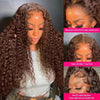 Chocolate Brown Deep Wave Frontal Wig 13x4 HD Lace Front - Estalios