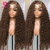 Chocolate Brown Deep Wave Frontal Wig 13x4 HD Lace Front - Estalios
