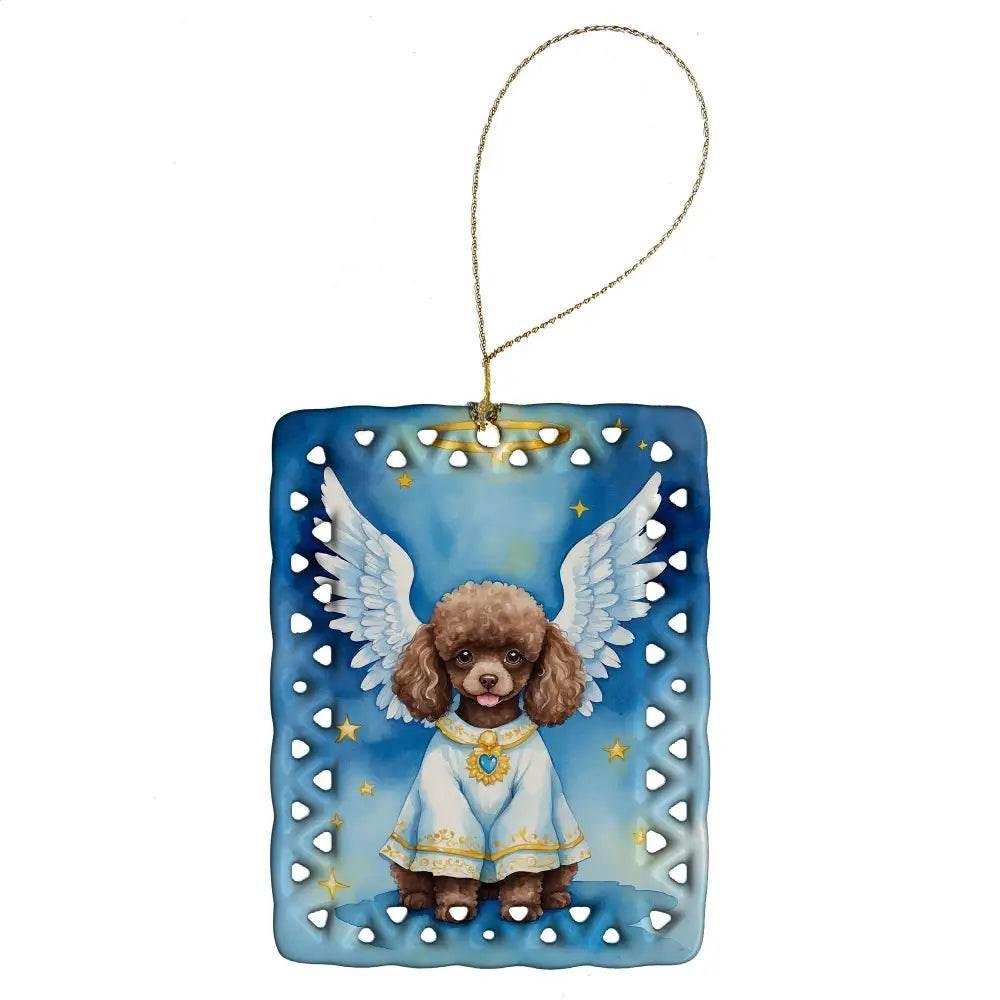 Poodle Angel Magic: your Custom Angel Ornament Awaits! **product Description:** Celebrate your Beloved Furry Friend with our Customizable Dog Angel Ornament, - Estalios