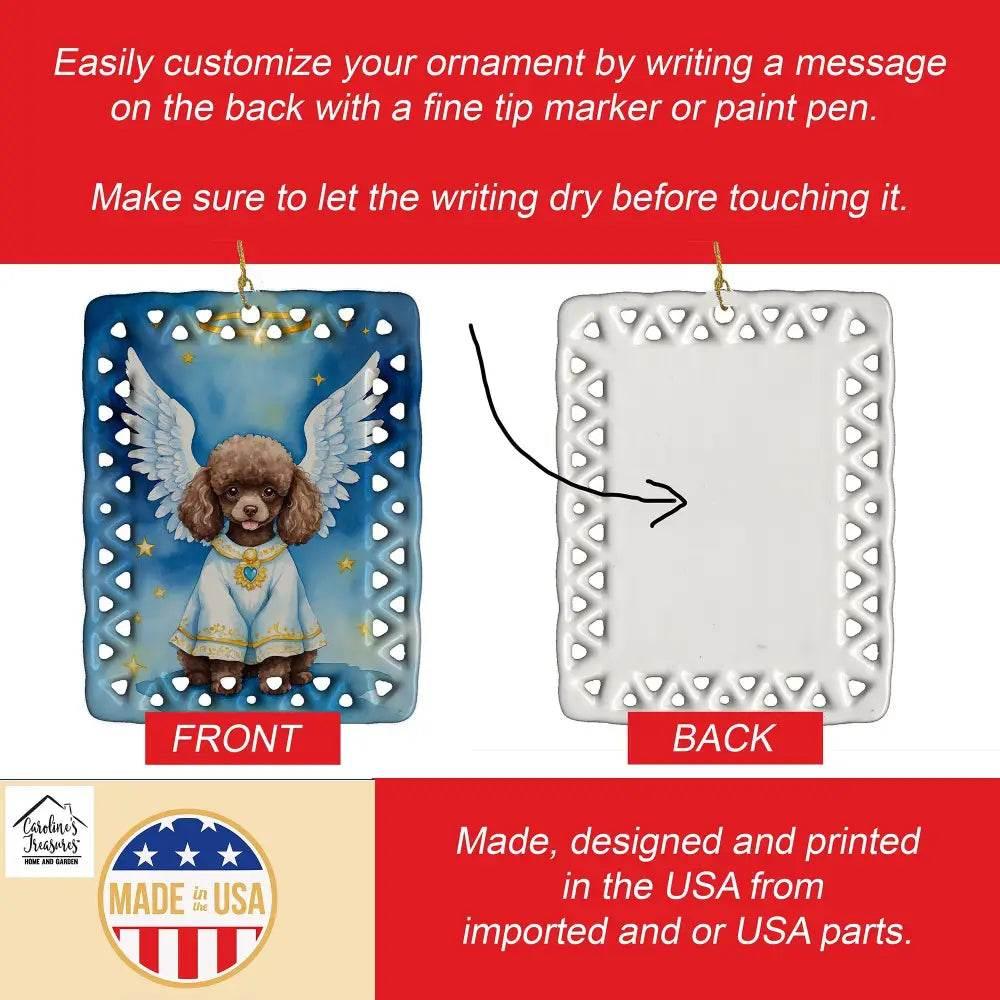 Poodle Angel Magic: your Custom Angel Ornament Awaits! **product Description:** Celebrate your Beloved Furry Friend with our Customizable Dog Angel Ornament, - Estalios