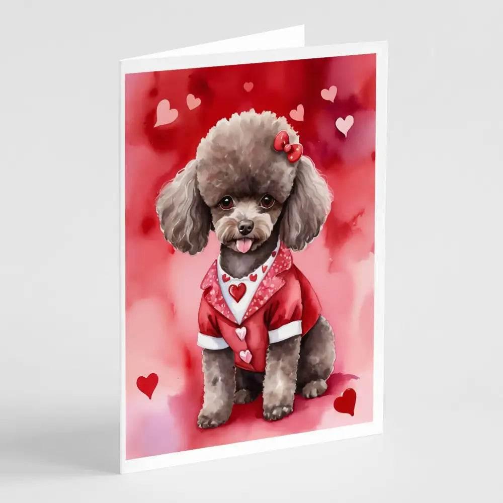 Poodles in Love Valentine Greeting Cards Pack! Packaged Valentine’s Day Poodle Cards are Here! Send Watercolor Valentine’s Day Poodle Greeting Cards - Estalios
