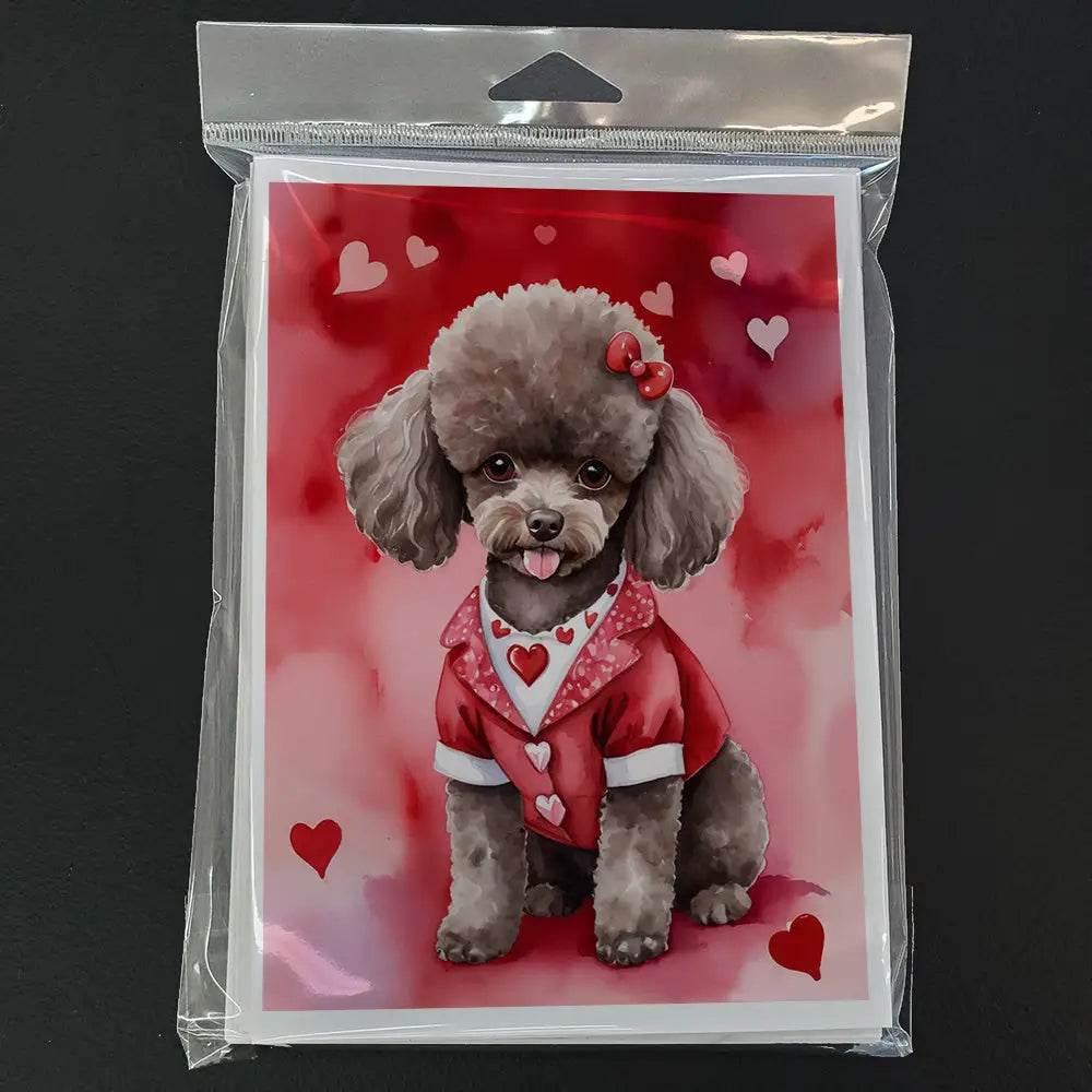 Poodles in Love Valentine Greeting Cards Pack! Packaged Valentine’s Day Poodle Cards are Here! Send Watercolor Valentine’s Day Poodle Greeting Cards - Estalios