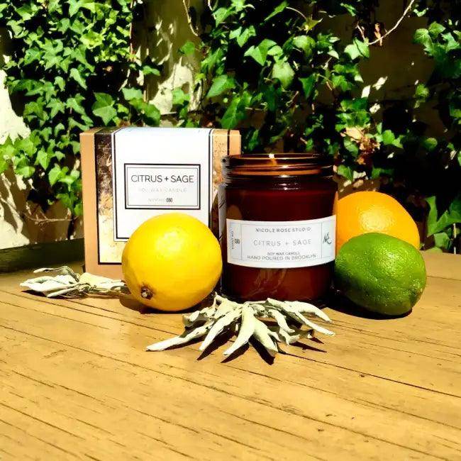 Vibrant Citrus Sage Soy Candle for Energizing Ambiance - Estalios