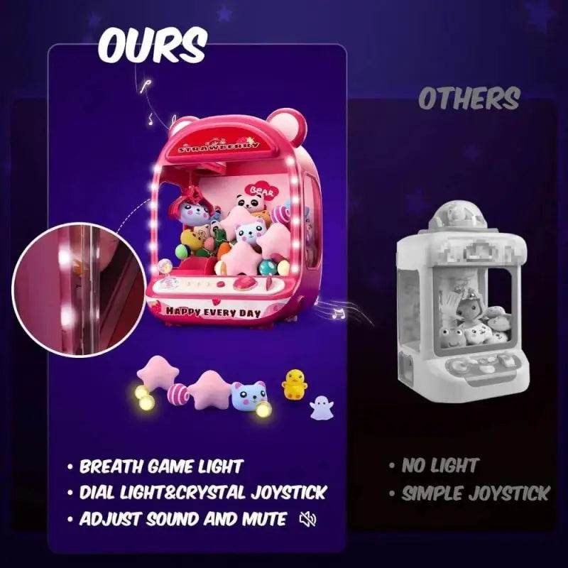 Strawberry Claw Game Machine: Music Fun Awaits! Get Ready for Endless Fun with the Pink Strawberry Claw Game Machine! this Adorable Claw Machine Toy Comes - Estalios