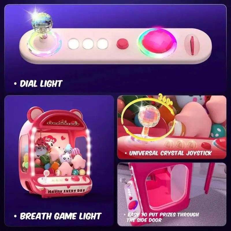 Strawberry Claw Game Machine: Music Fun Awaits! Get Ready for Endless Fun with the Pink Strawberry Claw Game Machine! this Adorable Claw Machine Toy Comes - Estalios