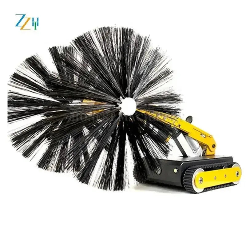 Tracked cleaning duct robot with rotating brush for efficient air duct cleaning