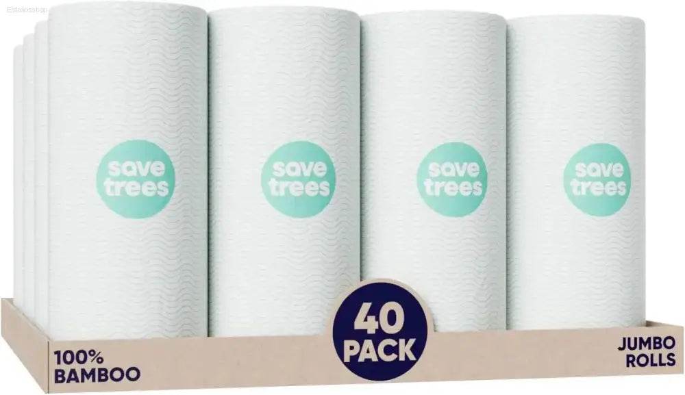 Forty rolls of bamboo paper towels.