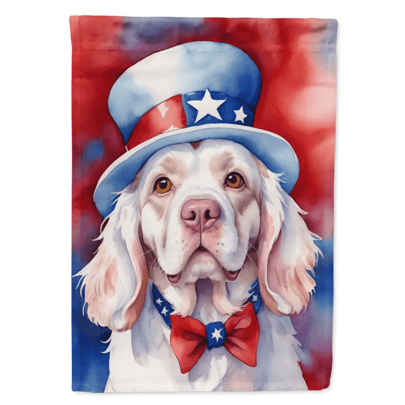 Clumber Spaniel Patriotic Garden Flag for Outdoor Decor - Estalios
