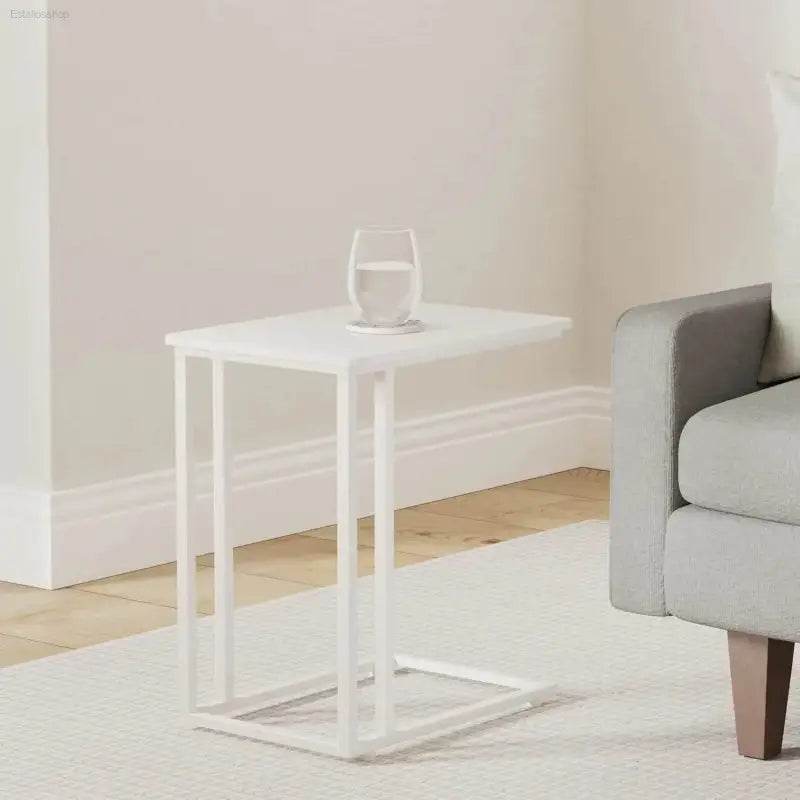 Coffee Laptop Mobile Tablet, Industrial Side Table on Wheels - Estalios