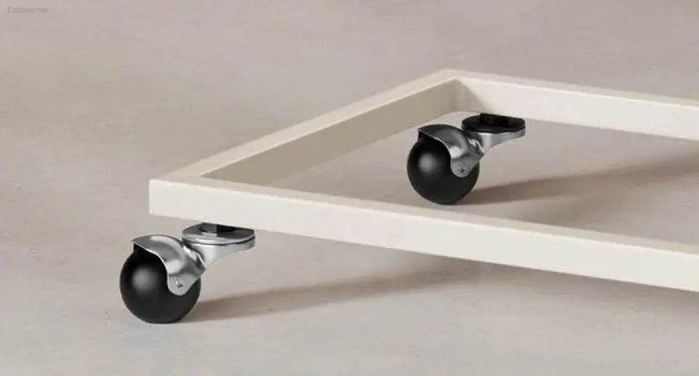 Coffee Laptop Mobile Tablet, Industrial Side Table on Wheels - Estalios