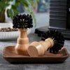 Coffee Machine Powder Bowl Cleaning Brush with Wood Handle - Estalios