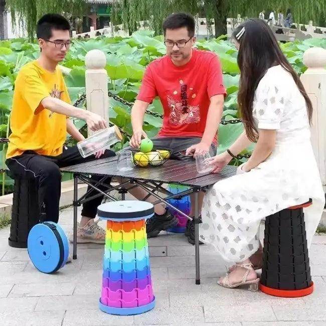Durable Collapsible Folding Stool in Red, Blue, Black Options - Estalios