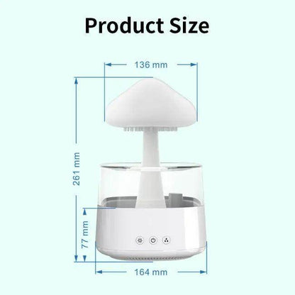 Color-Changing Mushroom Rain Humidifier and Aroma Diffuser for Relaxation - Estalios