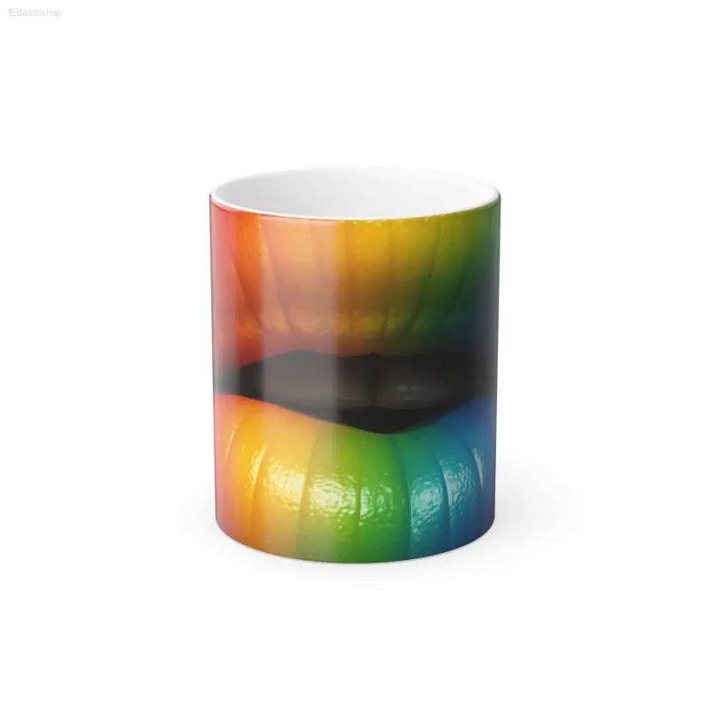 Color Morphing Mug - Rainbow Lips 11oz Coffee Cup Gift - Estalios