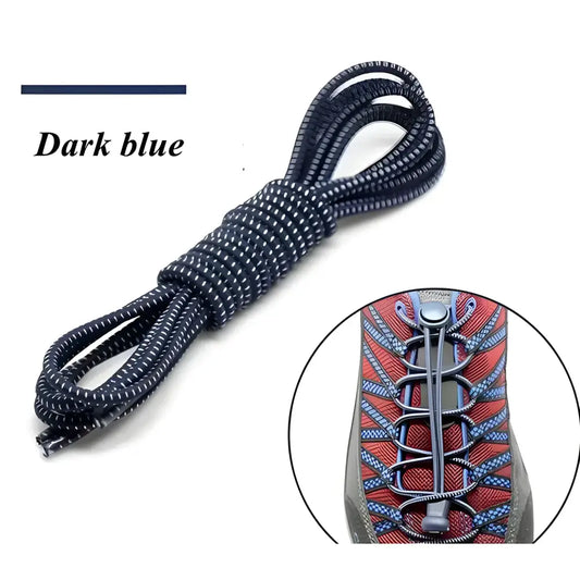 Dark blue elastic shoelaces perfect for Colorful Elastic Shoelaces & Mesh Water Shoes