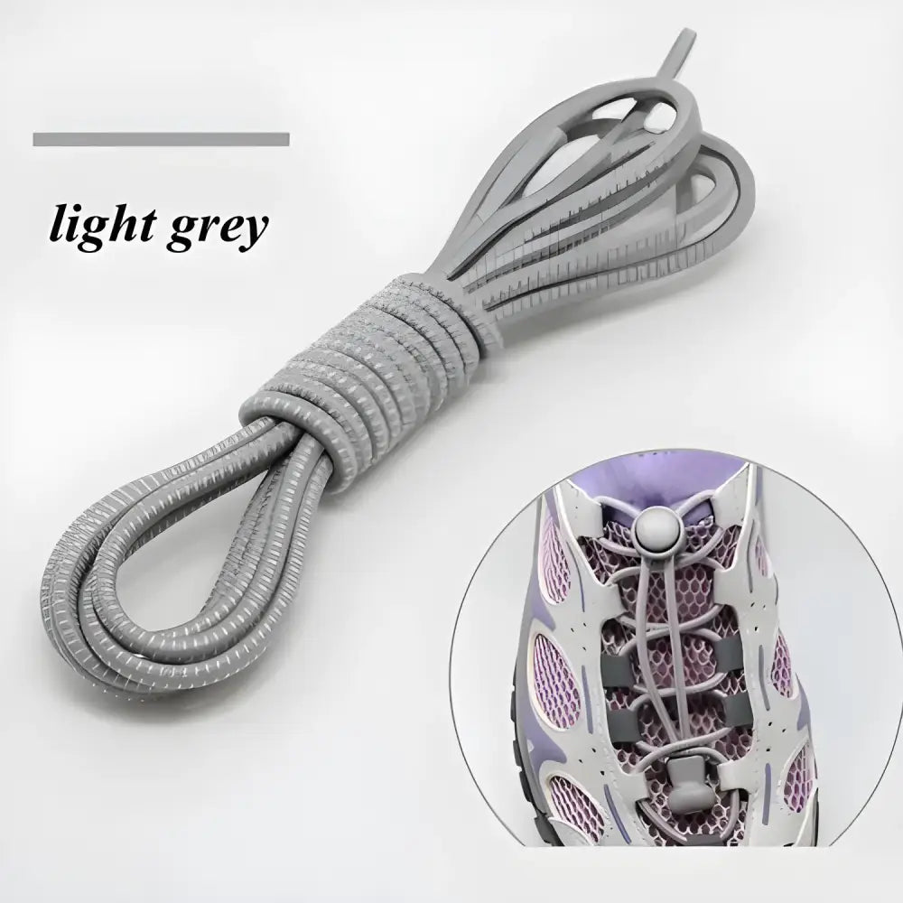 Light grey elastic shoelaces for Colorful Elastic Shoelaces & Mesh Water Shoes