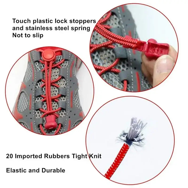 Colorful Elastic Shoelaces with Plastic Lock for a secure fit in stylish shoes