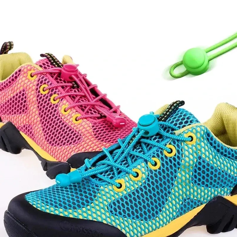 Colorful mesh athletic shoes with stylish elastic shoelaces for active lifestyles