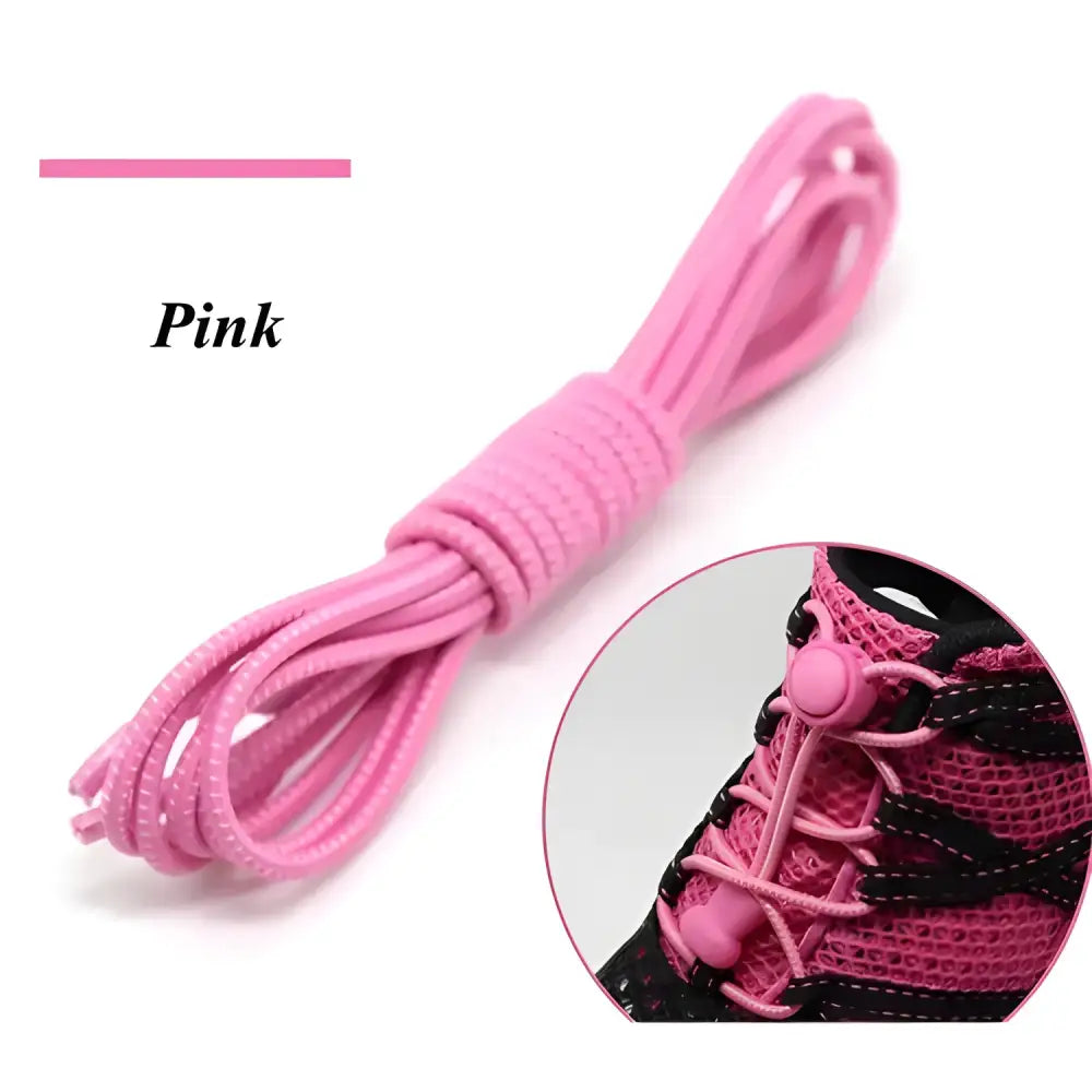 Pink elastic shoelaces perfect for colorful elastic shoelaces and round locking shoes