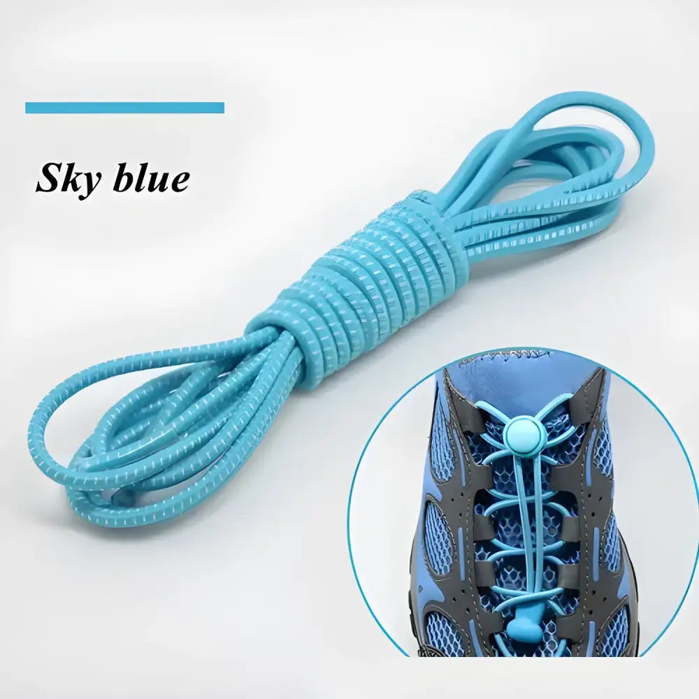 Sky blue elastic shoelaces for Colorful Elastic Shoelaces & Mesh Water Shoes