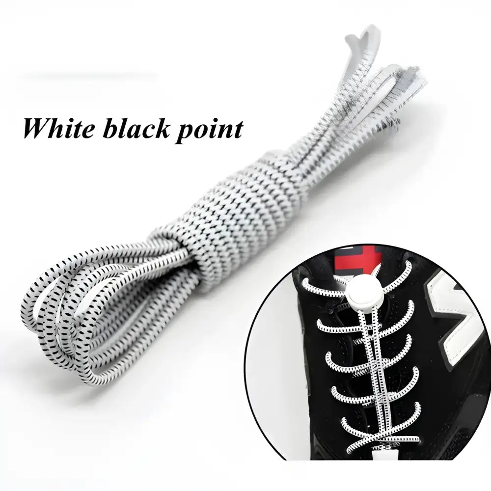 White and black dotted elastic shoelaces for colorful mesh water shoes