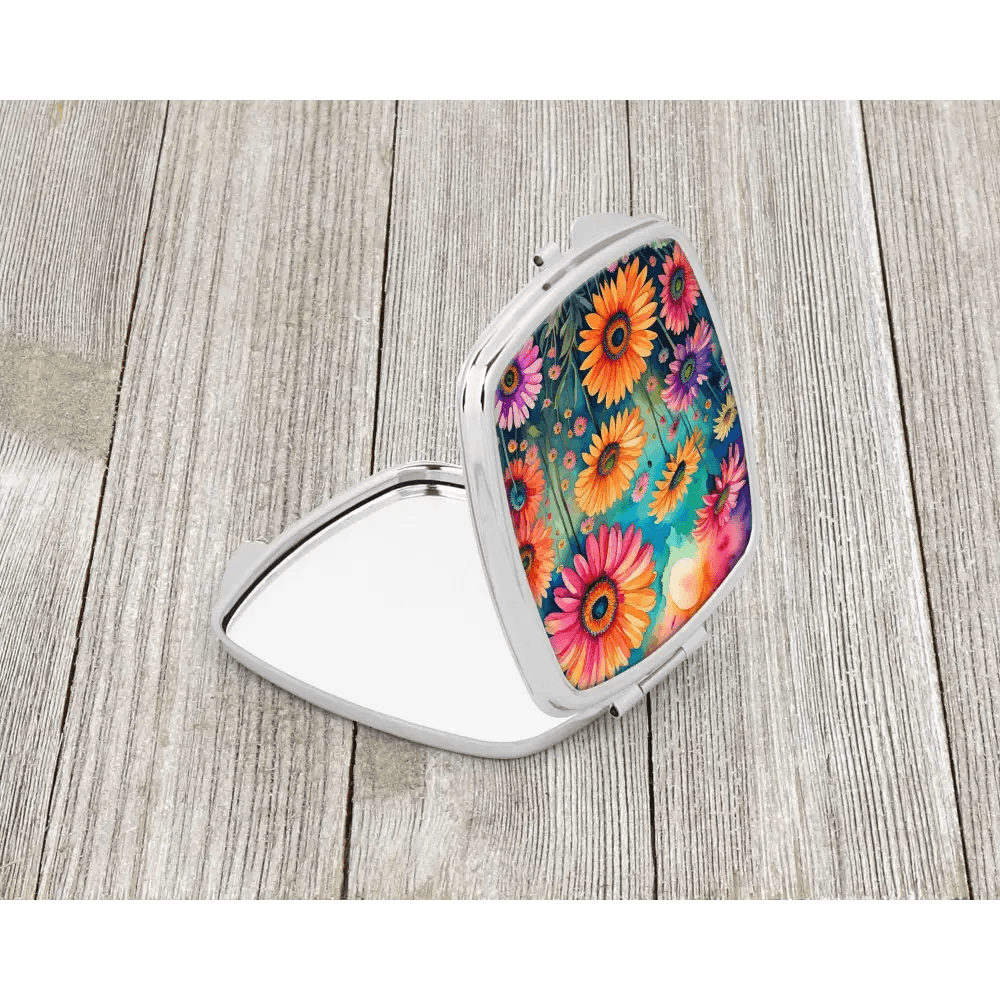 Colorful Gerbera Daisies Compact Mirror for Stylish Touch-Ups - Estalios