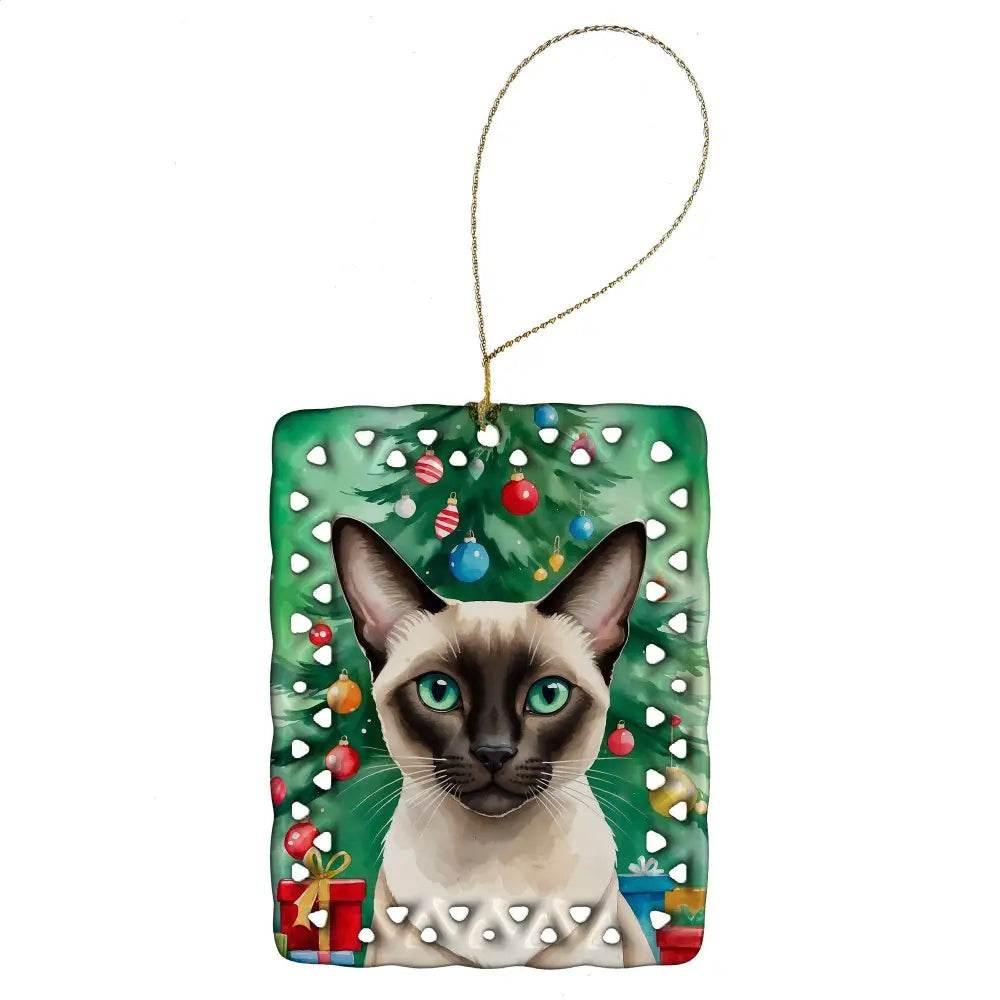 Colorpoint Shorthair Cat Christmas Ornament for Personalization - Estalios