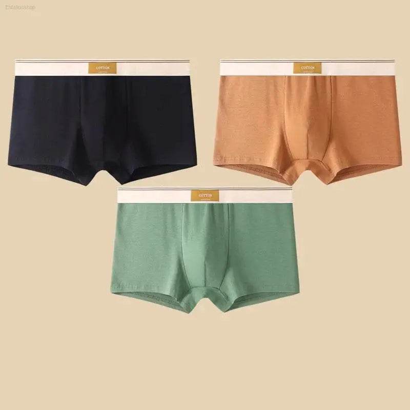 Comfortable 3Pcs Men's Cotton Boxer Shorts Underwear - Estalios