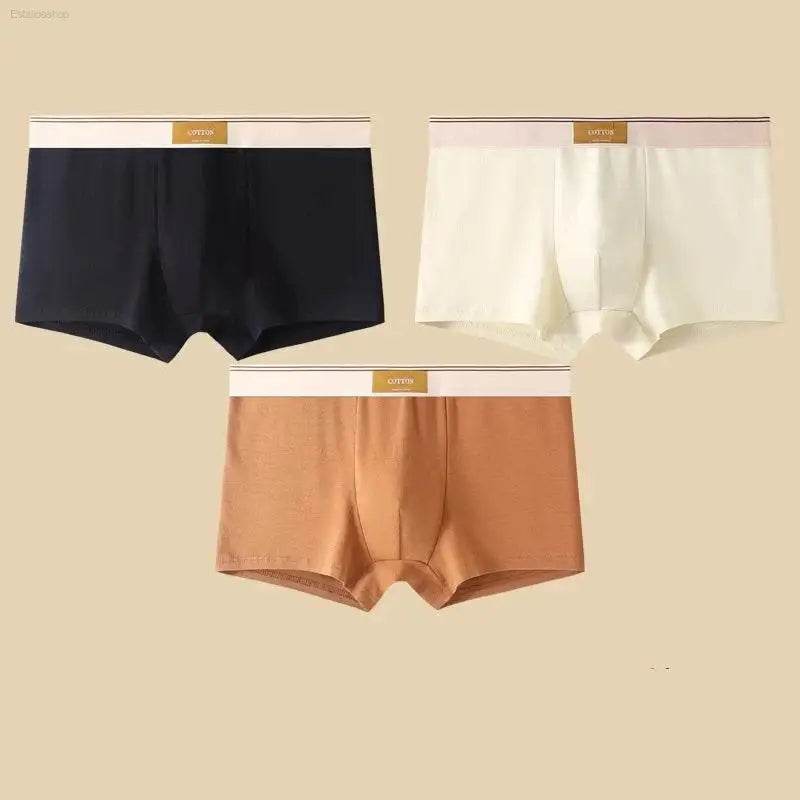 Comfortable 3Pcs Men's Cotton Boxer Shorts Underwear - Estalios