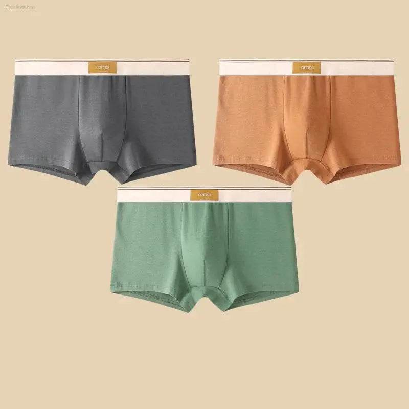 Comfortable 3Pcs Men's Cotton Boxer Shorts Underwear - Estalios