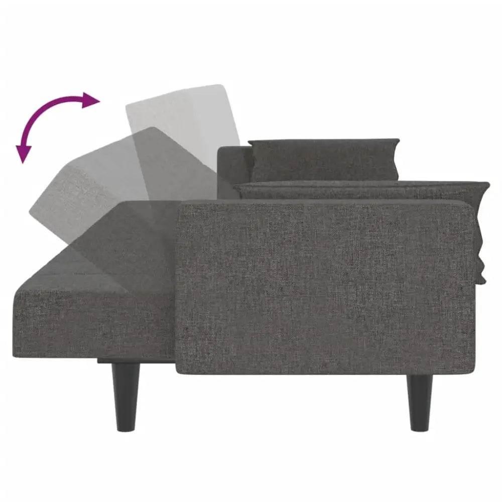 vidaXL Sofa Bed Dark gray Fabric (100% polyester), wood, plastic Large - Estalios