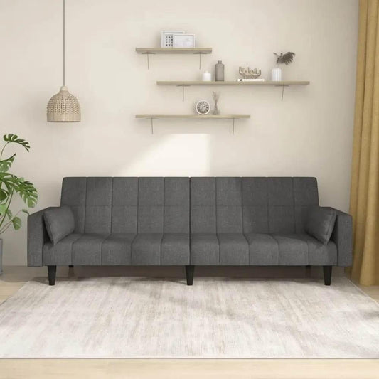 vidaXL Sofa Bed Dark gray Fabric (100% polyester), wood, plastic Large - Estalios