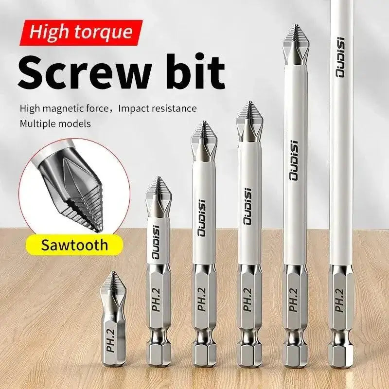 Sawtooth screw bit set in Conquer Any Material with Magnetic Cross Head Drill Bit Set