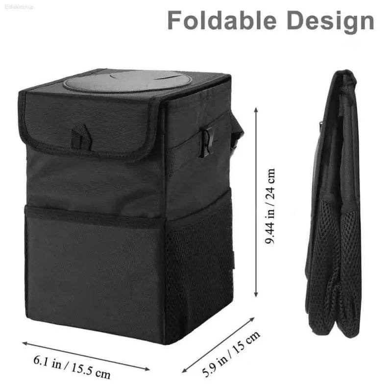 Conquer Car Clutter: Get your Waterproof Car Trash Bin Now! Hit the Road Without the Mess! this Amazing Black Car Trash can Keeps your Vehicle Spotless - Estalios