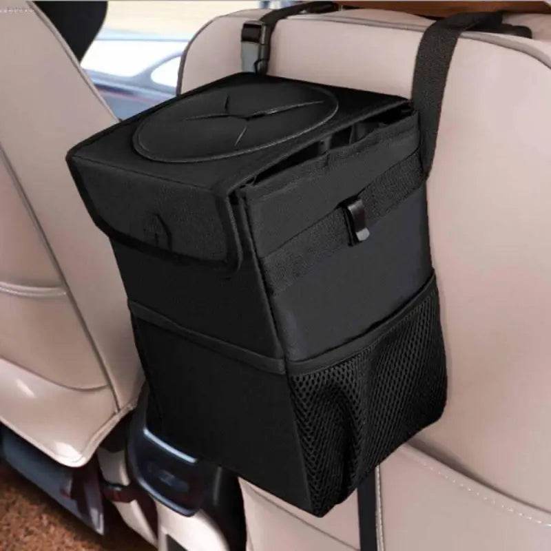 Conquer Car Clutter: Get your Waterproof Car Trash Bin Now! Hit the Road Without the Mess! this Amazing Black Car Trash can Keeps your Vehicle Spotless - Estalios
