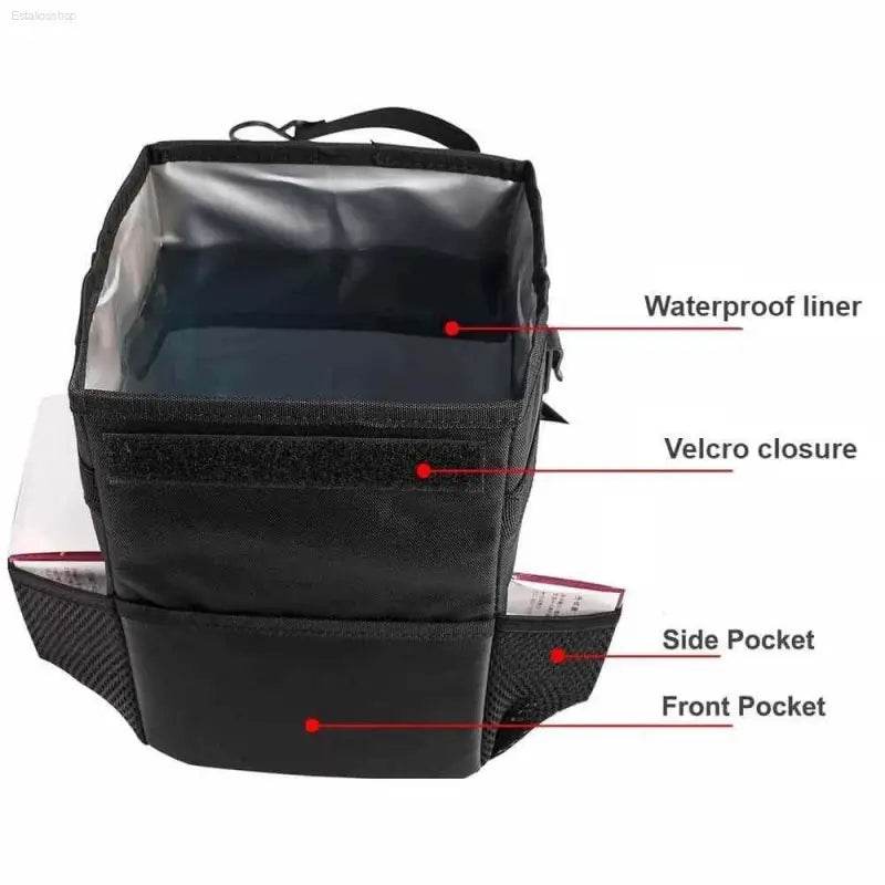Conquer Car Clutter: Get your Waterproof Car Trash Bin Now! Hit the Road Without the Mess! this Amazing Black Car Trash can Keeps your Vehicle Spotless - Estalios