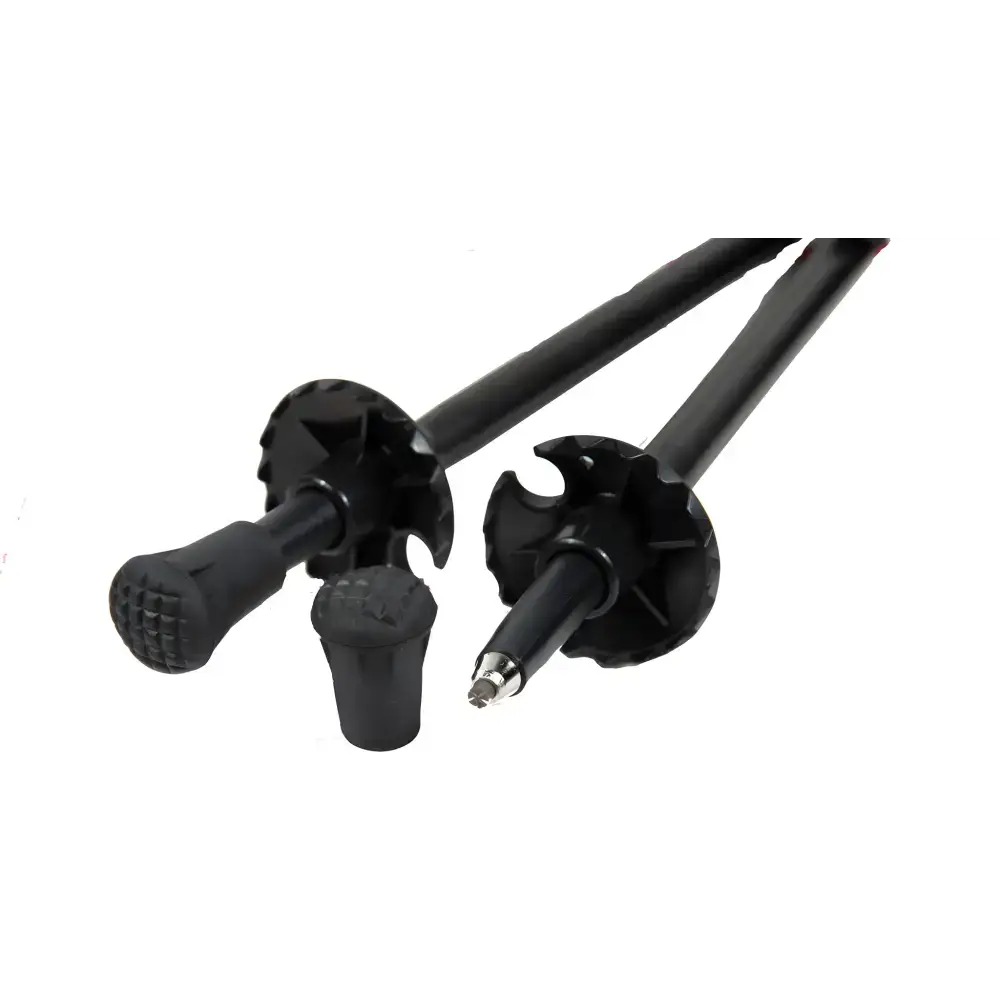 Black Peak IX Tiger Poles with rubber tips, perfect for conquering Mons Peak