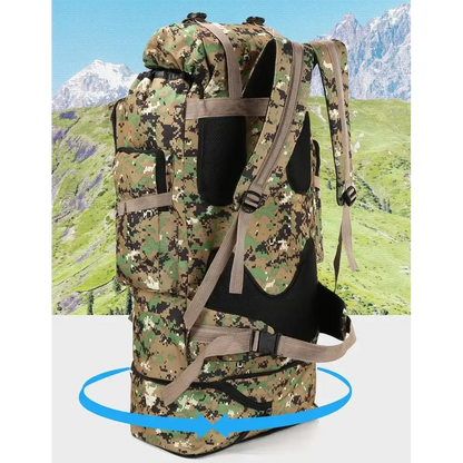 Camouflage hiking backpack perfect for waterproof outdoor camping and hiking 100L large capacity