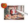 Cookies with Santa Claus Glass Cutting Board Decorative Tempered Glass Kitchen Cutting and Serving Board Large Size Chopping Board - Estalios