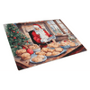 Cookies with Santa Claus Glass Cutting Board Decorative Tempered Glass Kitchen Cutting and Serving Board Large Size Chopping Board - Estalios